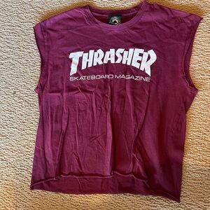 Thrasher Maroon Crop Top